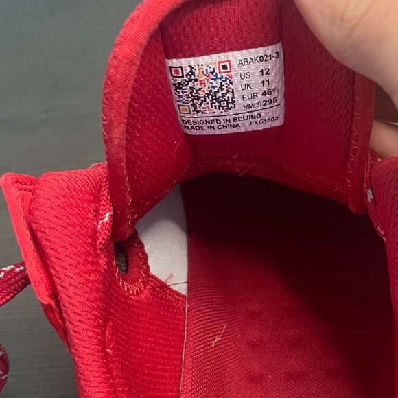 Men's Vintage Li-Ning Dwyane Wade 1990 Red Gold Basketball Shoes US Size 12 - Picture 10 of 10